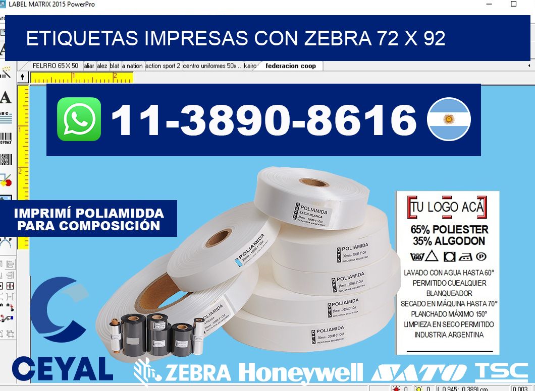 etiquetas impresas con zebra 72 x 92