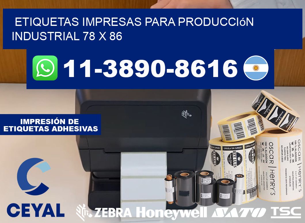 etiquetas impresas para producción industrial 78 x 86