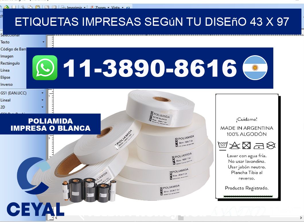 etiquetas impresas según tu diseño 43 x 97