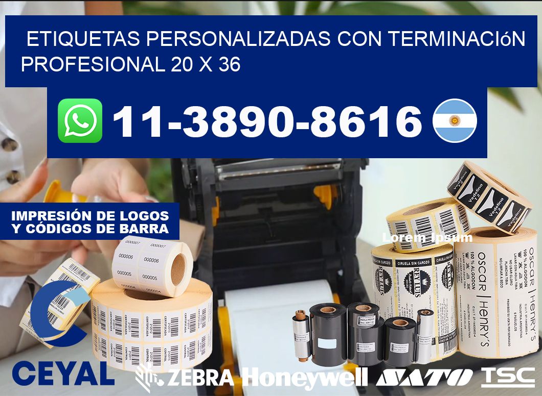 etiquetas personalizadas con terminación profesional 20 x 36