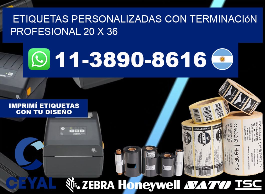 etiquetas personalizadas con terminación profesional 20 x 36