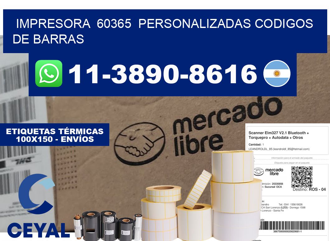 impresora 60365 personalizadas codigos de barras