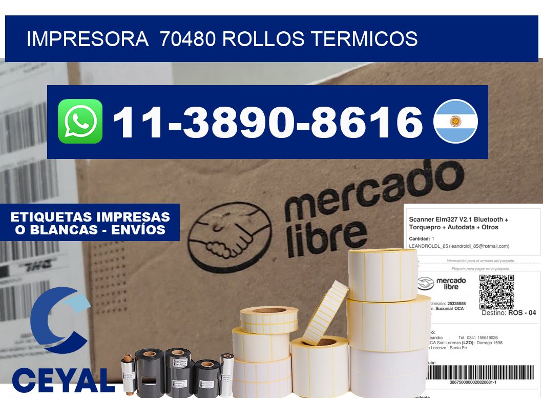 impresora  70480 rollos termicos