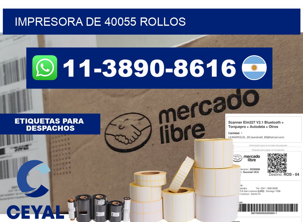 impresora de 40055 rollos