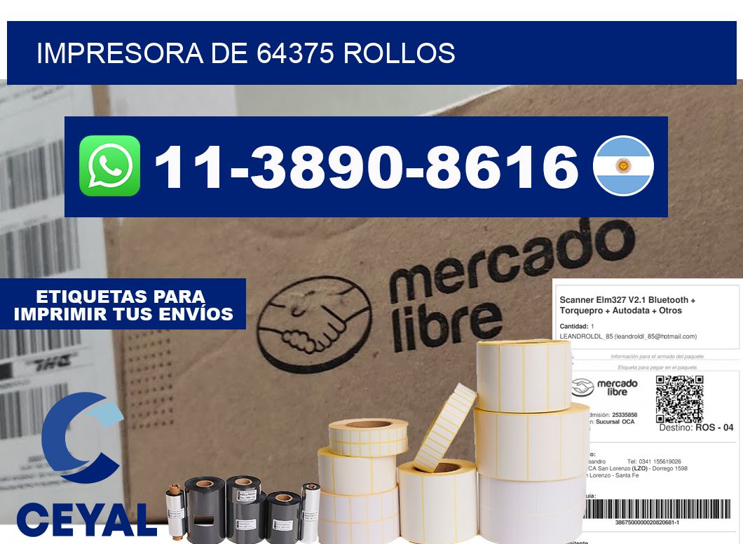 impresora de 64375 rollos