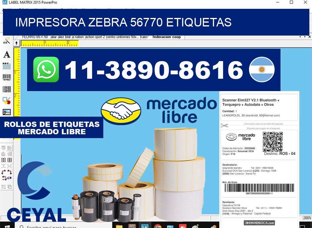 impresora zebra 56770 etiquetas