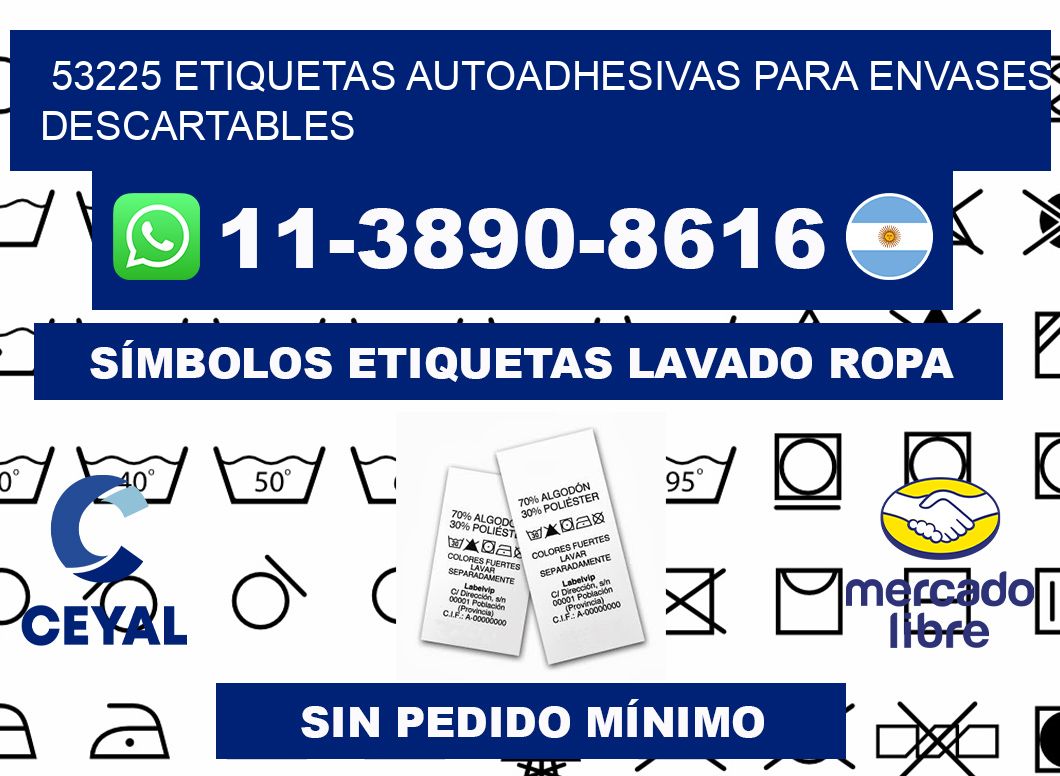 53225 etiquetas autoadhesivas para envases descartables