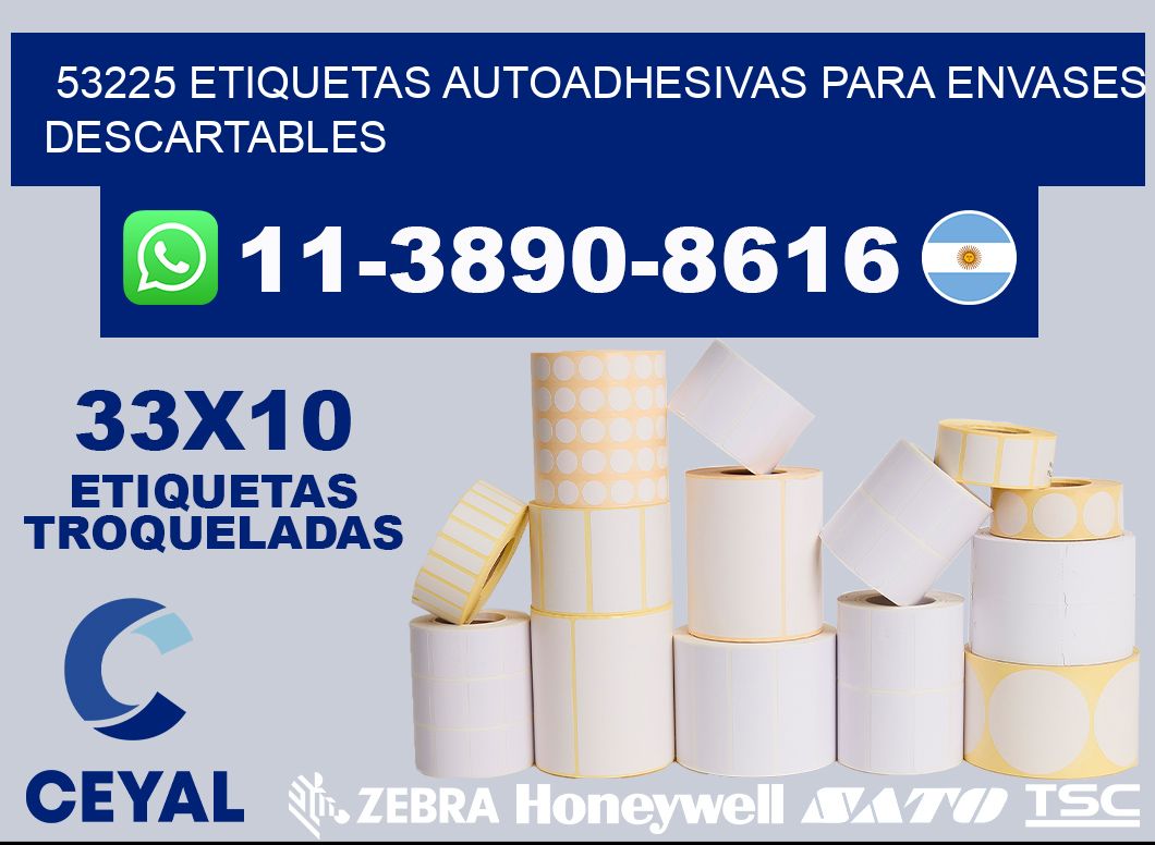 53225 etiquetas autoadhesivas para envases descartables