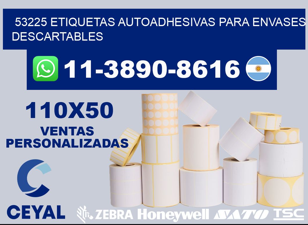 53225 etiquetas autoadhesivas para envases descartables