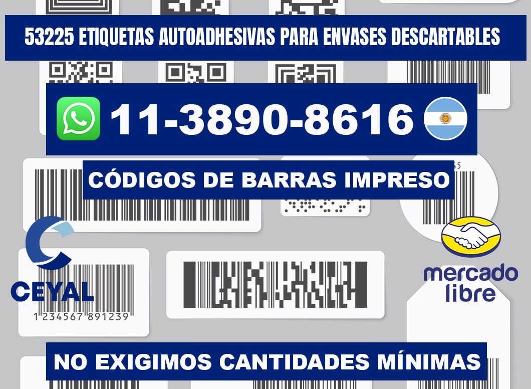 53225 etiquetas autoadhesivas para envases descartables