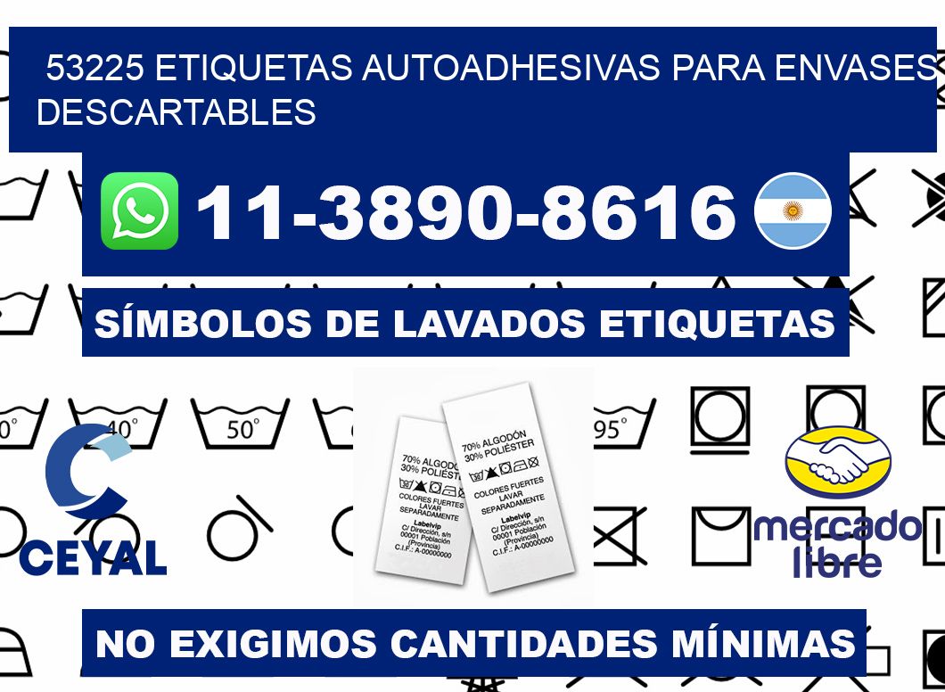 53225 etiquetas autoadhesivas para envases descartables
