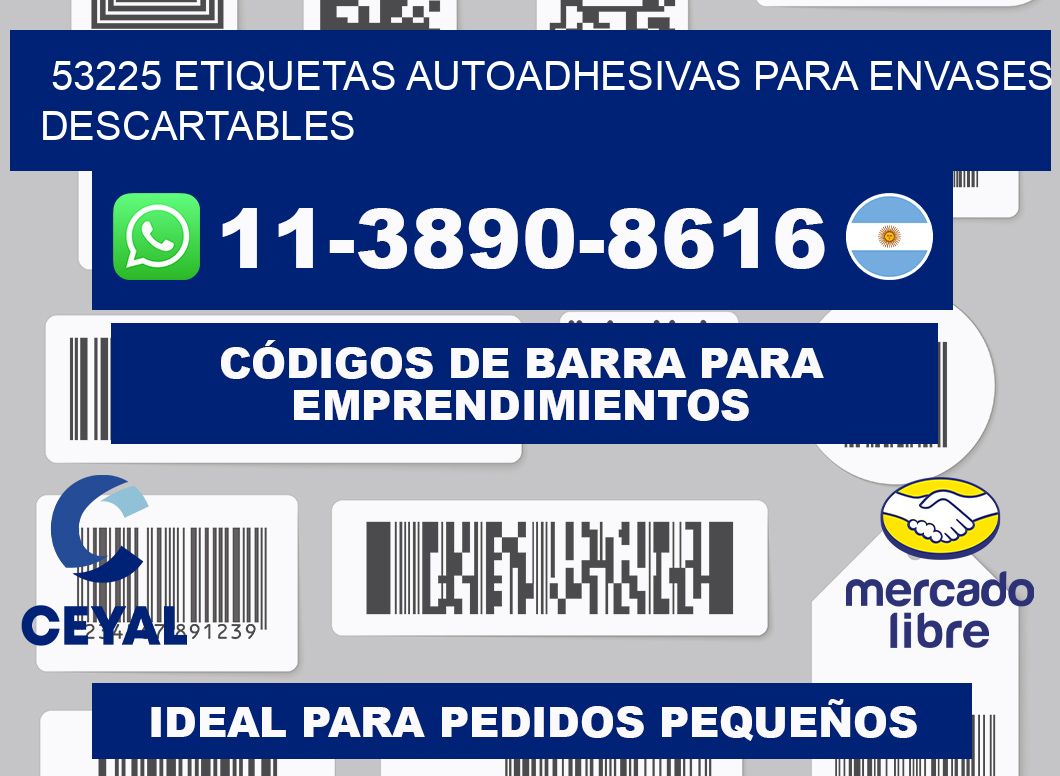 53225 etiquetas autoadhesivas para envases descartables