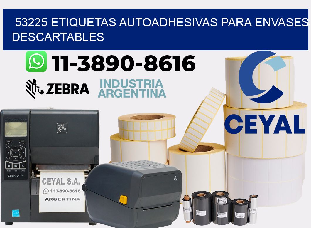53225 etiquetas autoadhesivas para envases descartables