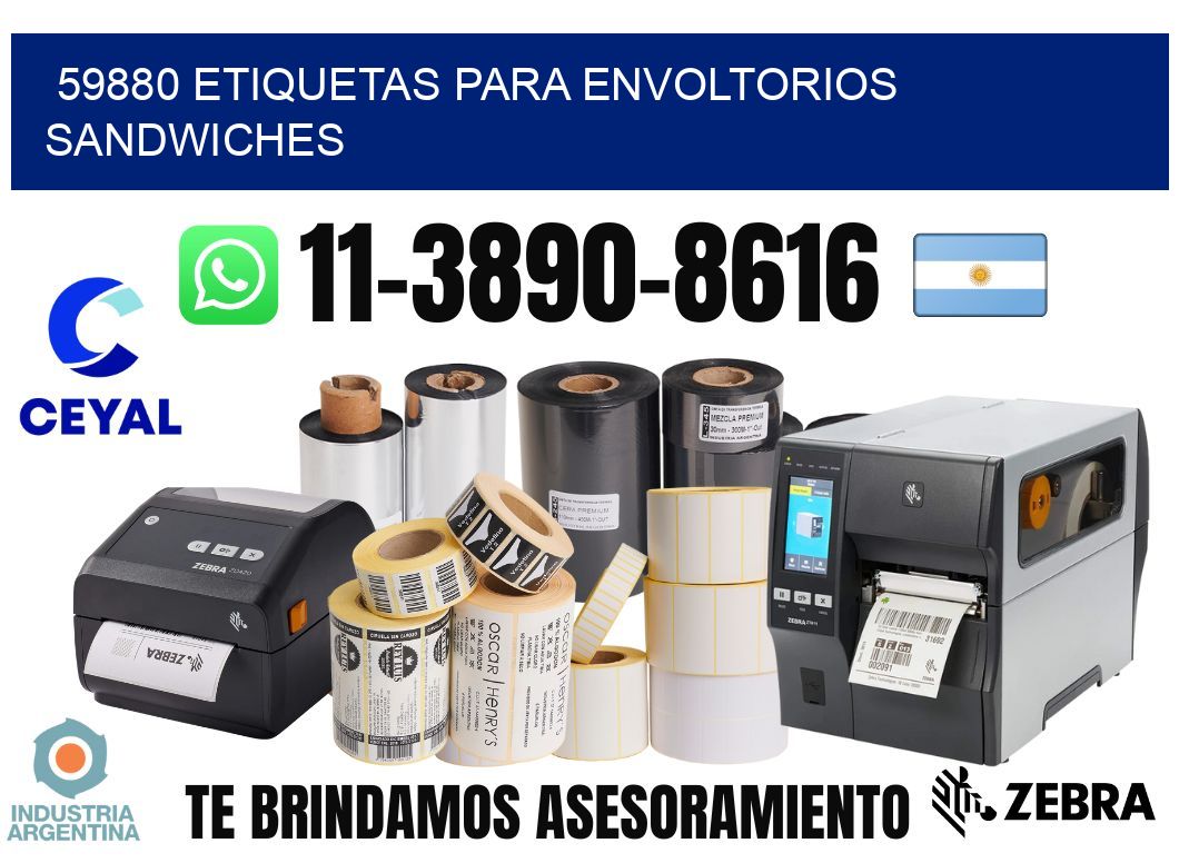 59880 etiquetas para envoltorios sandwiches