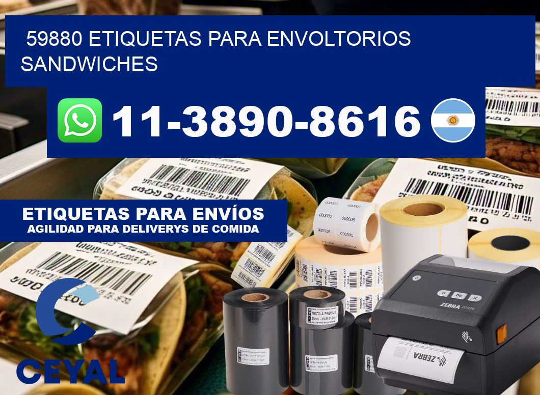 59880 etiquetas para envoltorios sandwiches