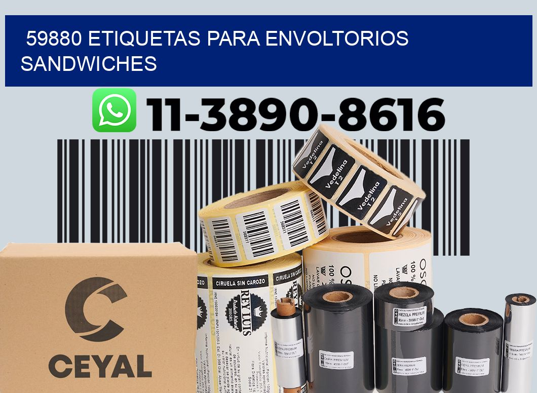 59880 etiquetas para envoltorios sandwiches