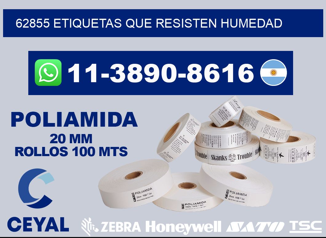 62855 etiquetas que resisten humedad
