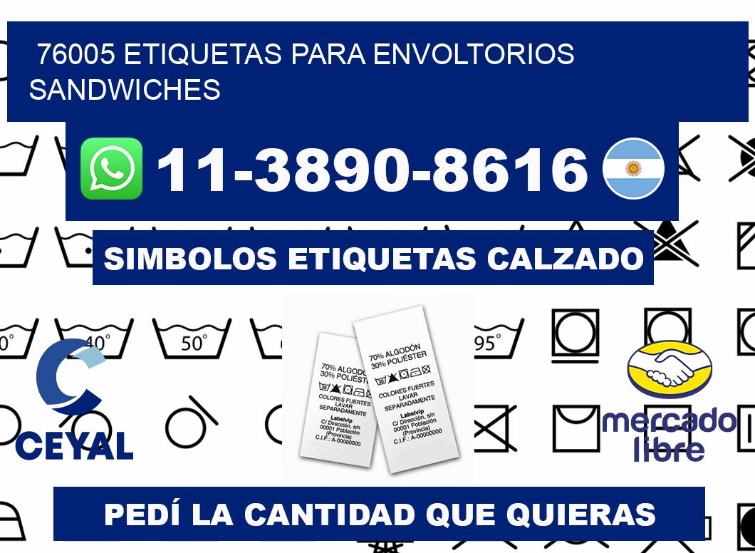 76005 etiquetas para envoltorios sandwiches