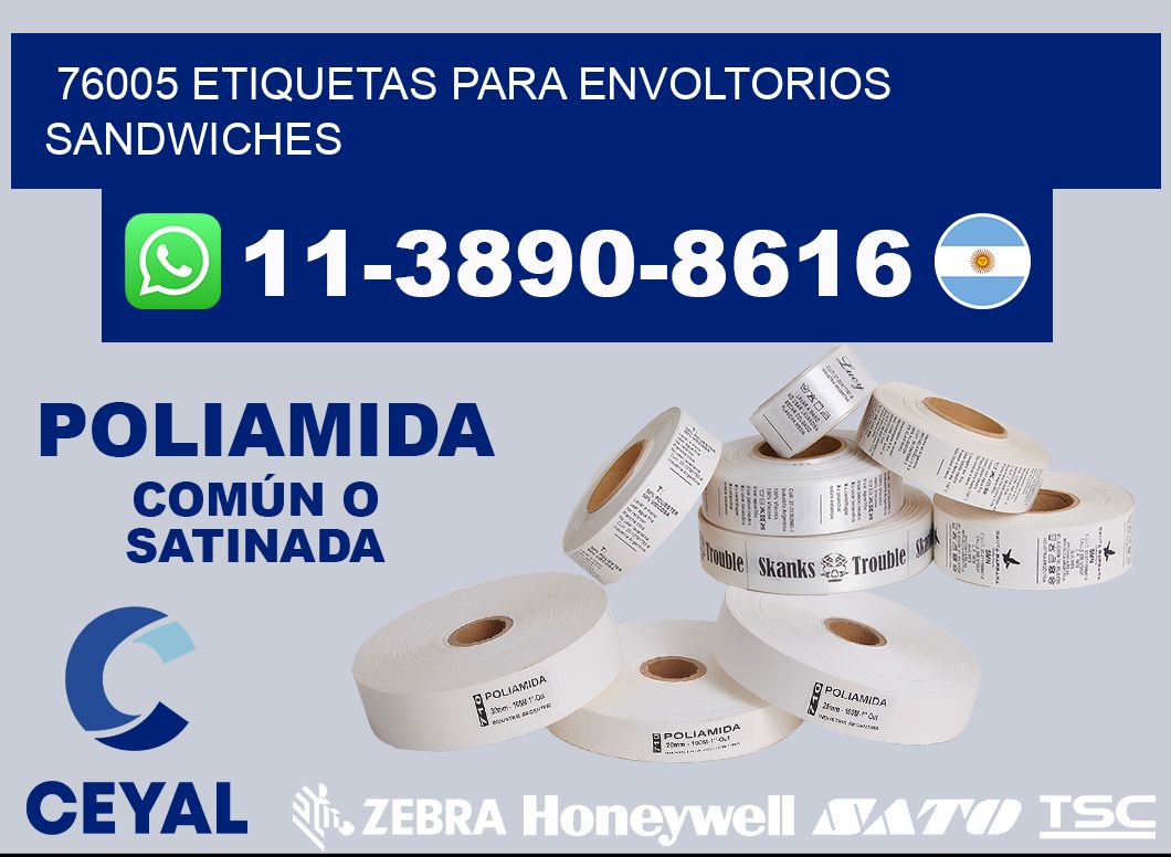 76005 etiquetas para envoltorios sandwiches