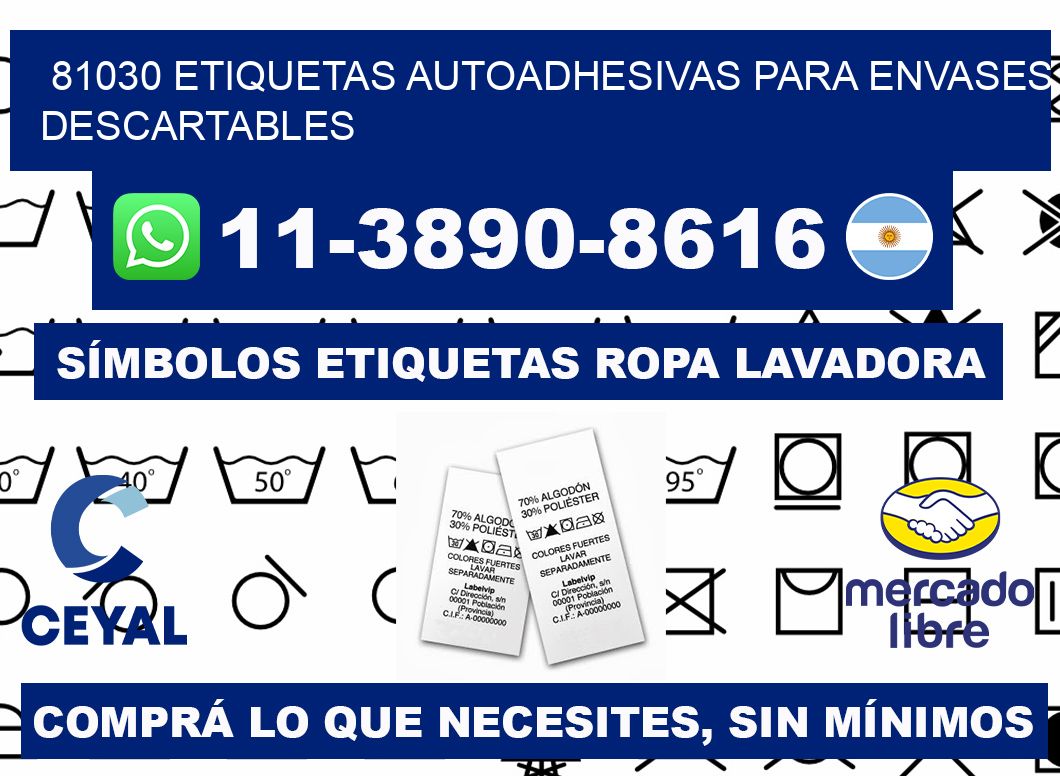 81030 etiquetas autoadhesivas para envases descartables