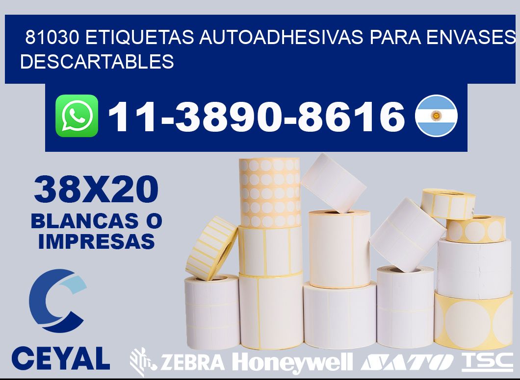 81030 etiquetas autoadhesivas para envases descartables