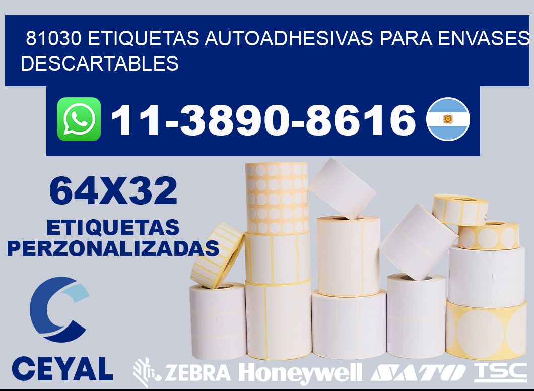 81030 etiquetas autoadhesivas para envases descartables