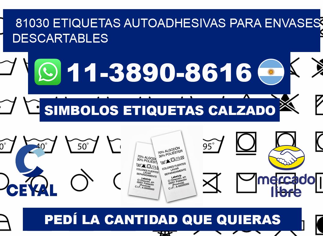 81030 etiquetas autoadhesivas para envases descartables