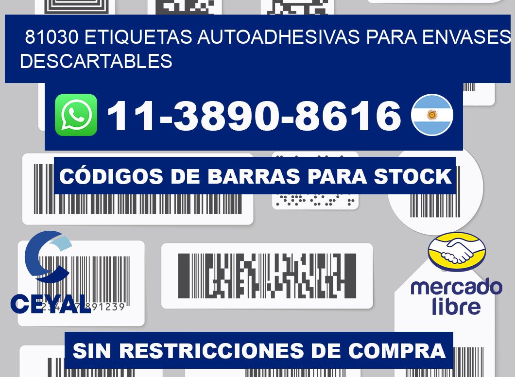 81030 etiquetas autoadhesivas para envases descartables