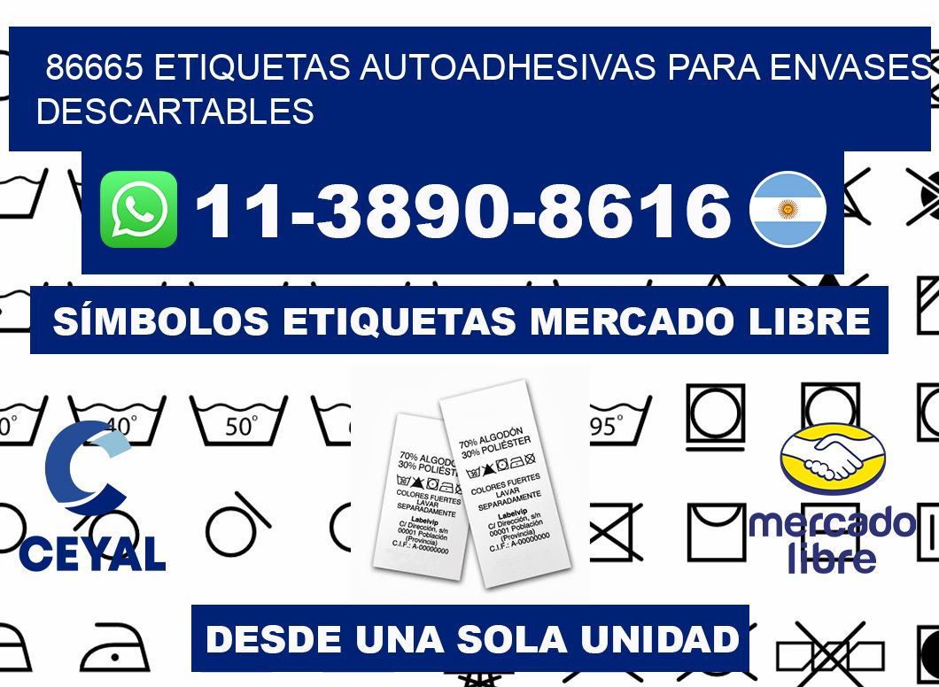 86665 etiquetas autoadhesivas para envases descartables