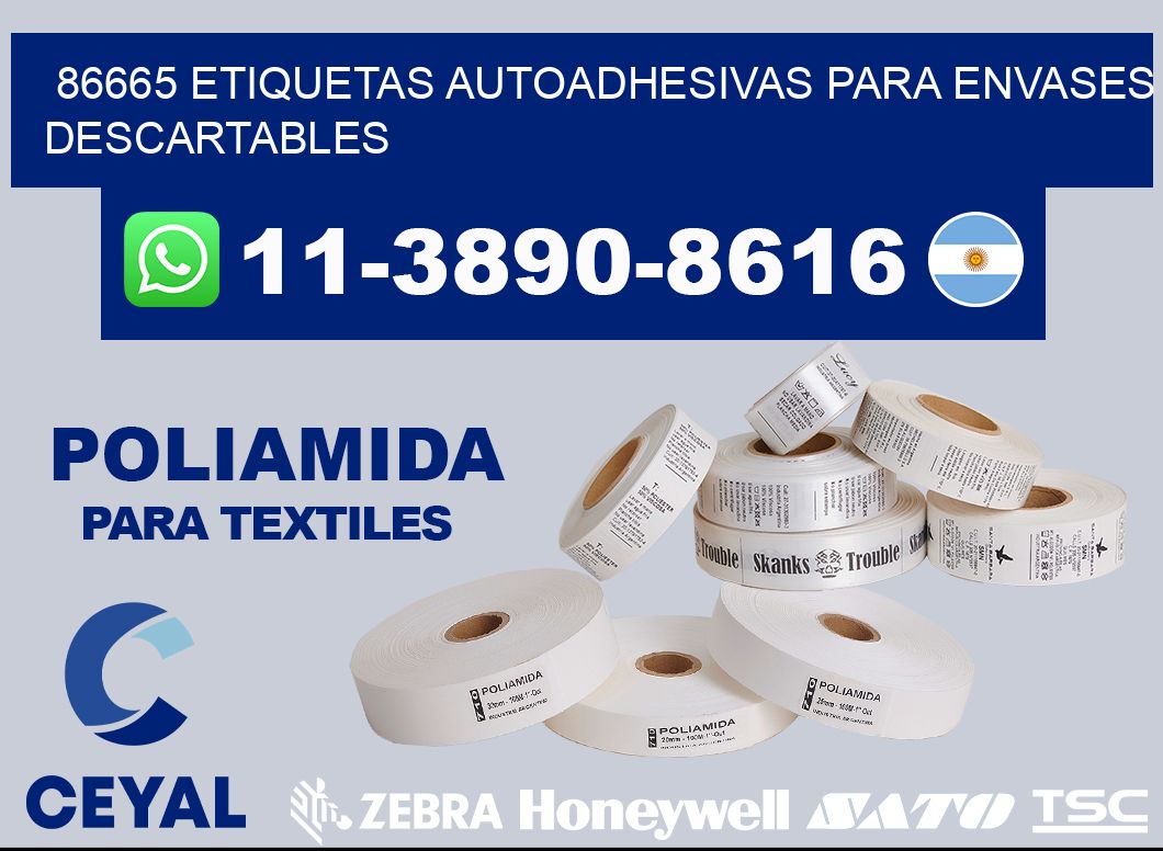 86665 etiquetas autoadhesivas para envases descartables