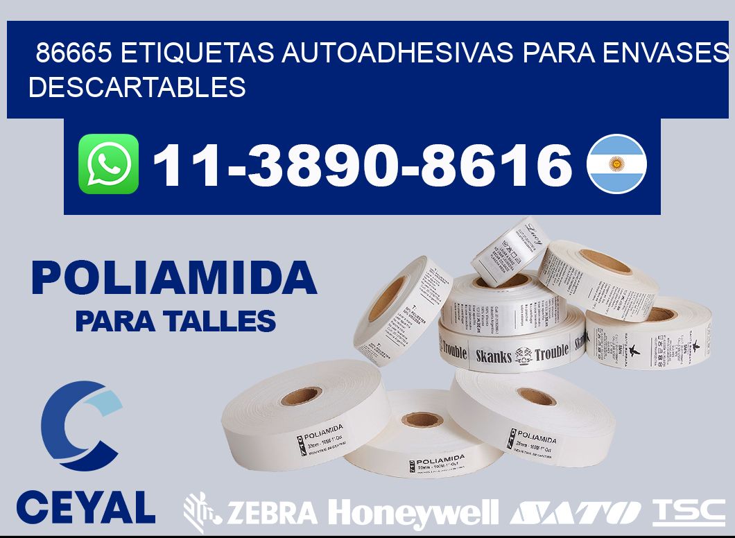 86665 etiquetas autoadhesivas para envases descartables