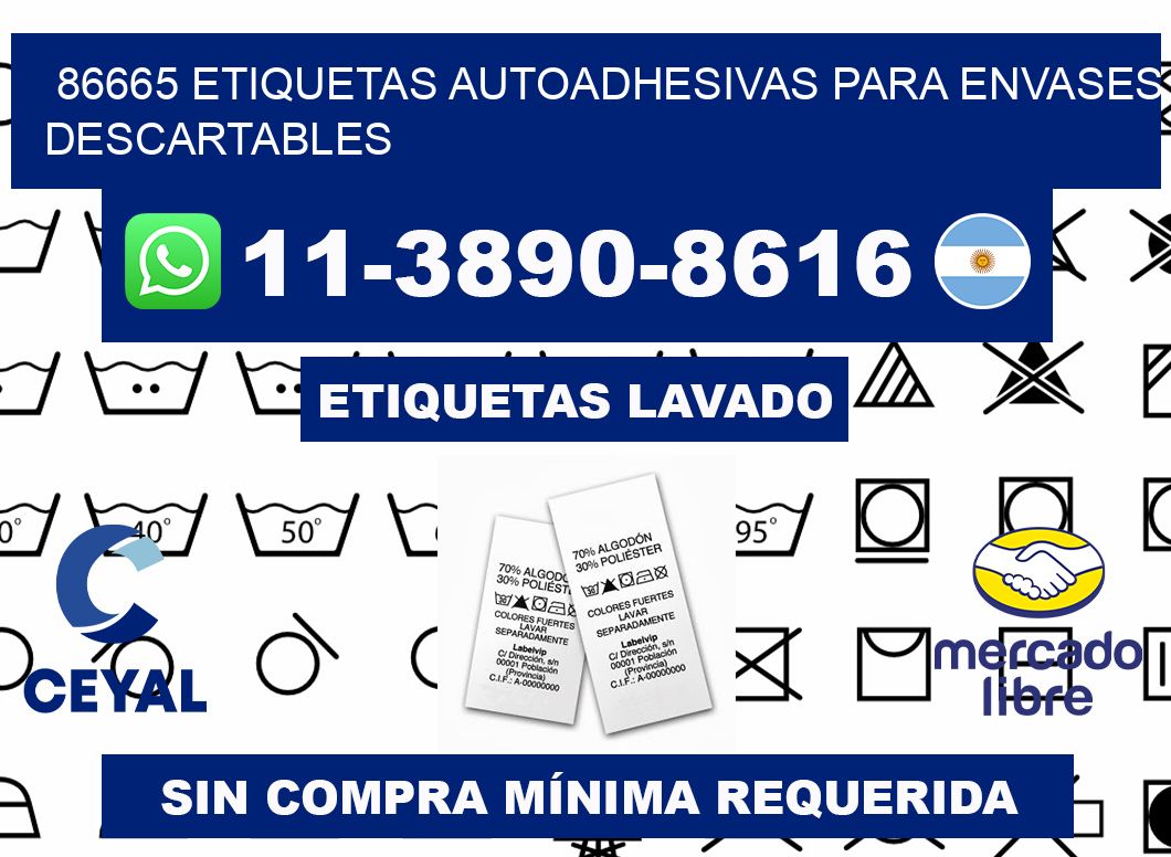 86665 etiquetas autoadhesivas para envases descartables