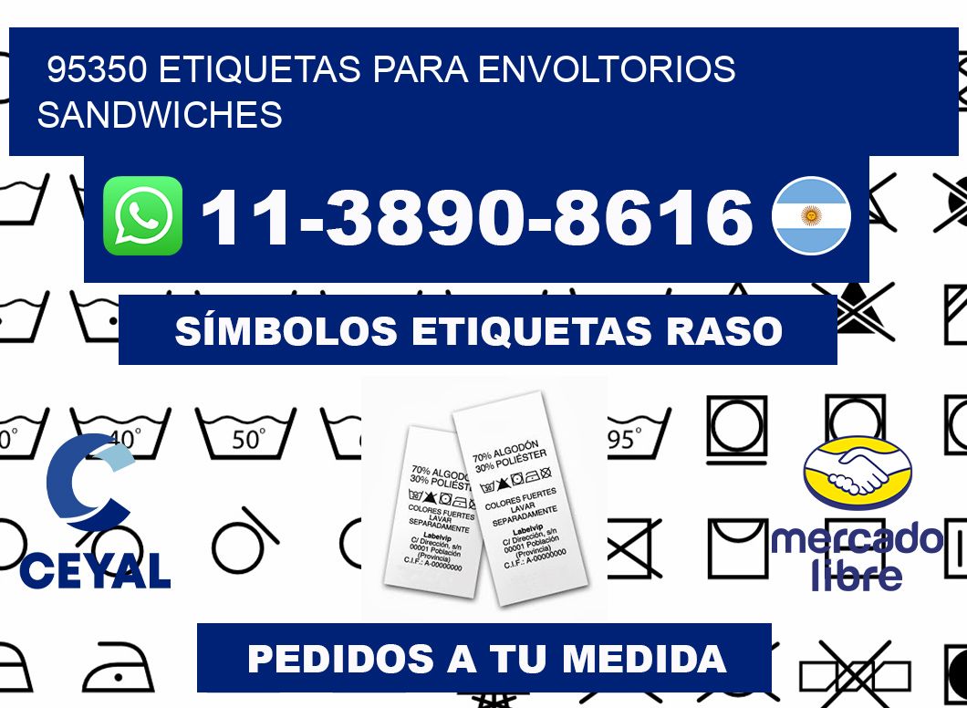 95350 etiquetas para envoltorios sandwiches