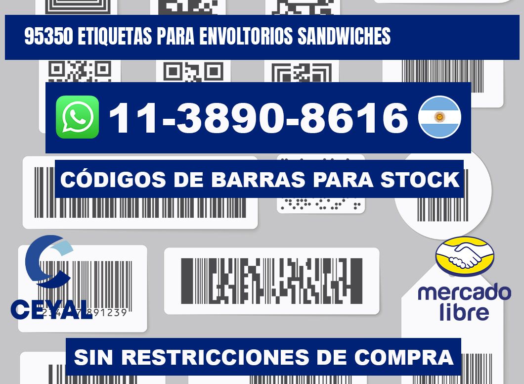 95350 etiquetas para envoltorios sandwiches