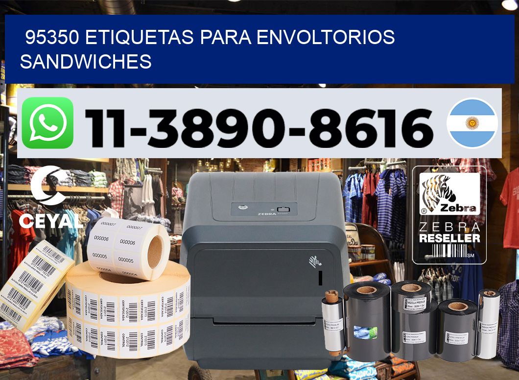 95350 etiquetas para envoltorios sandwiches
