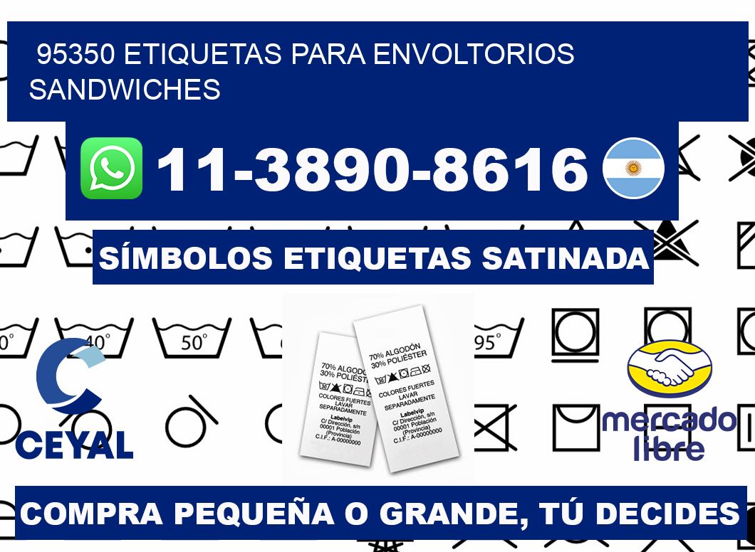 95350 etiquetas para envoltorios sandwiches