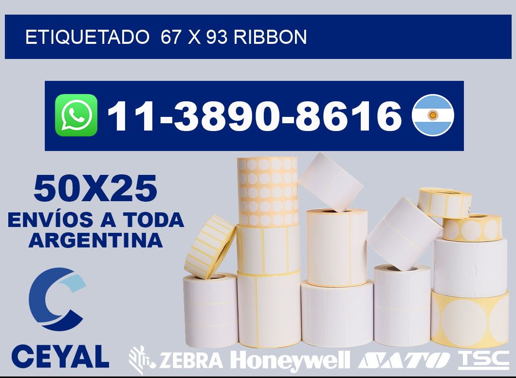 Etiquetado 67 x 93 ribbon