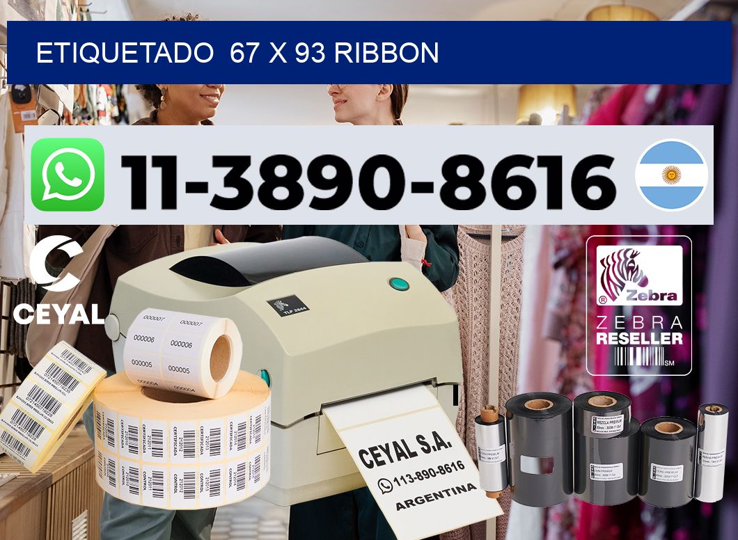 Etiquetado 67 x 93 ribbon