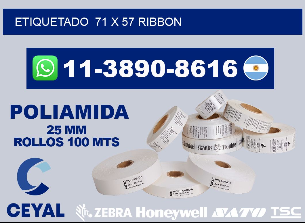 Etiquetado 71 x 57 ribbon