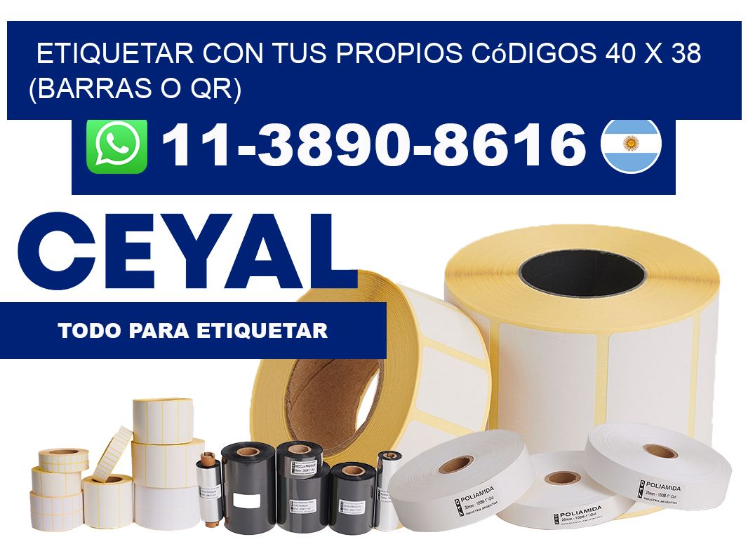 Etiquetar con tus propios códigos 40 x 38 (barras o QR)