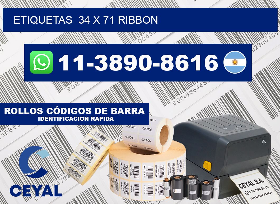 Etiquetas  34 x 71 ribbon