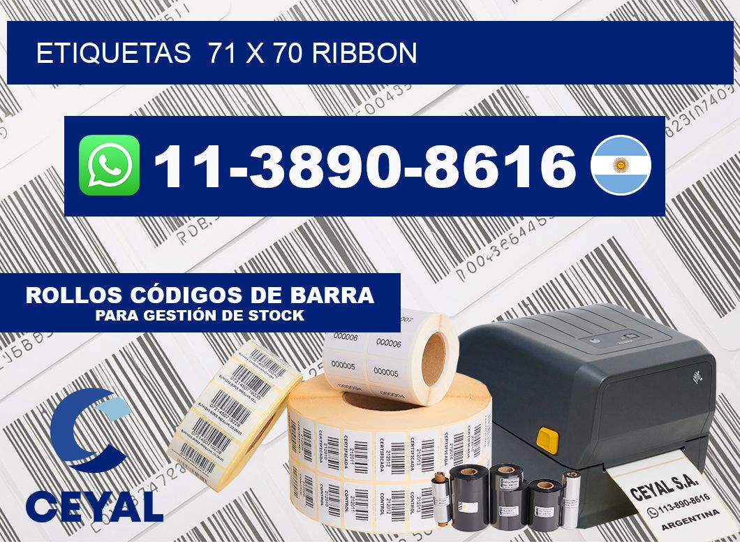 Etiquetas  71 x 70 ribbon