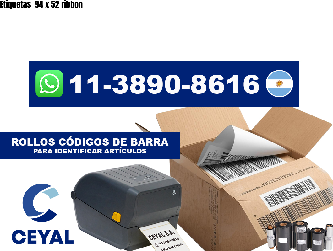 Etiquetas  94 x 52 ribbon