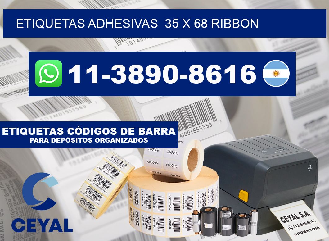 Etiquetas adhesivas  35 x 68 ribbon