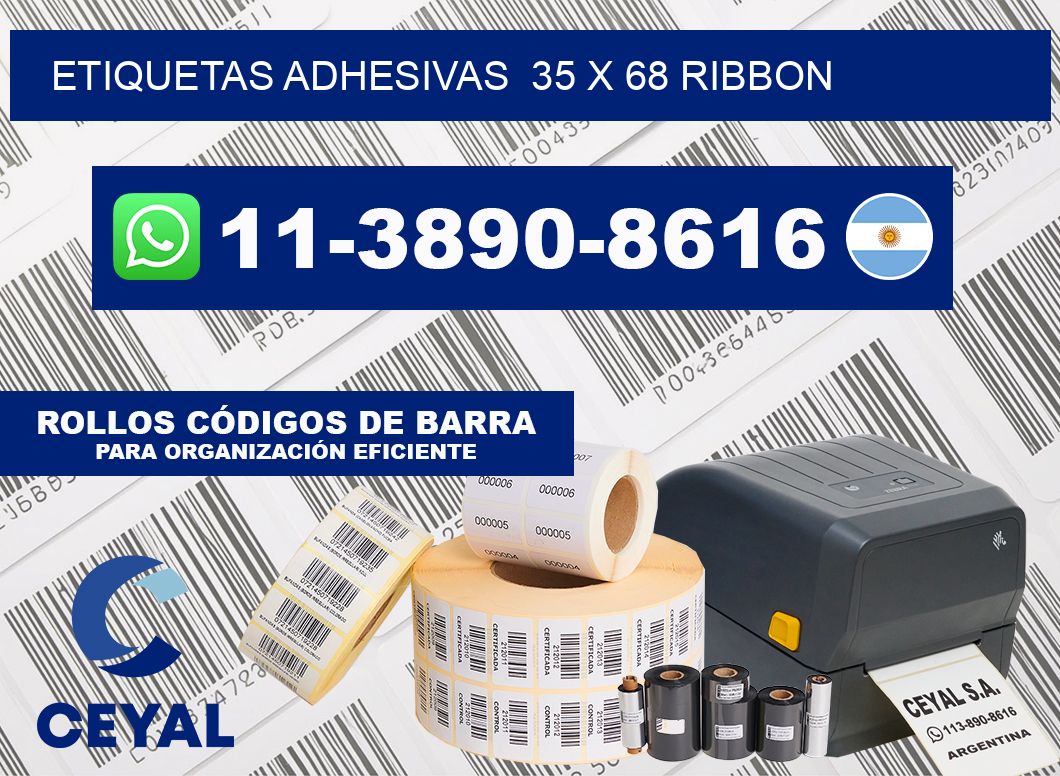 Etiquetas adhesivas  35 x 68 ribbon