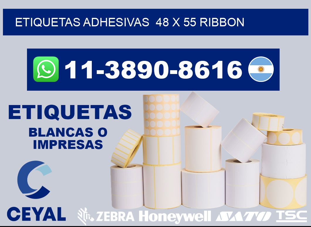 Etiquetas adhesivas  48 x 55 ribbon