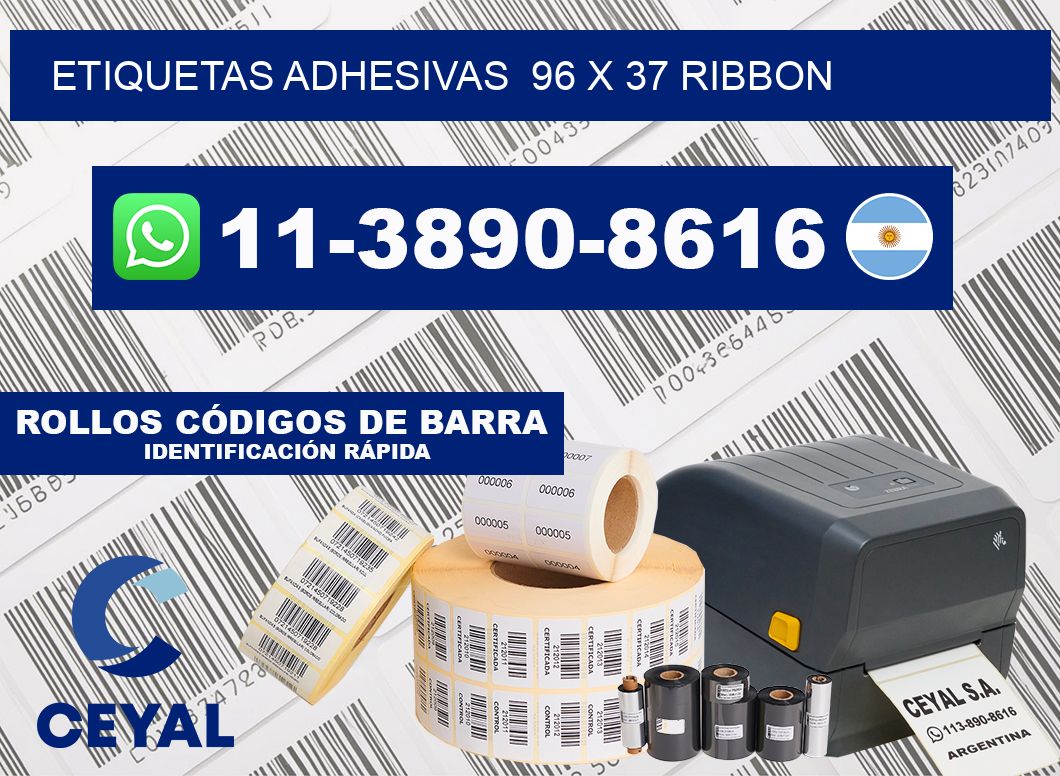 Etiquetas adhesivas  96 x 37 ribbon