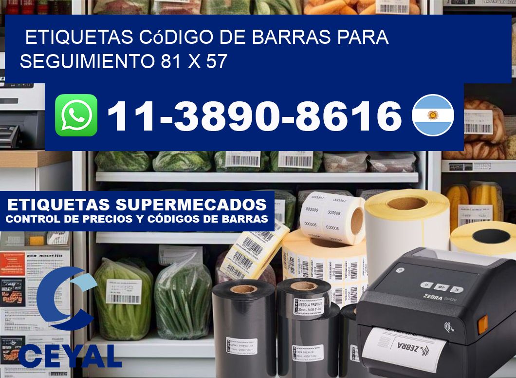 Etiquetas código de barras para seguimiento 81 x 57