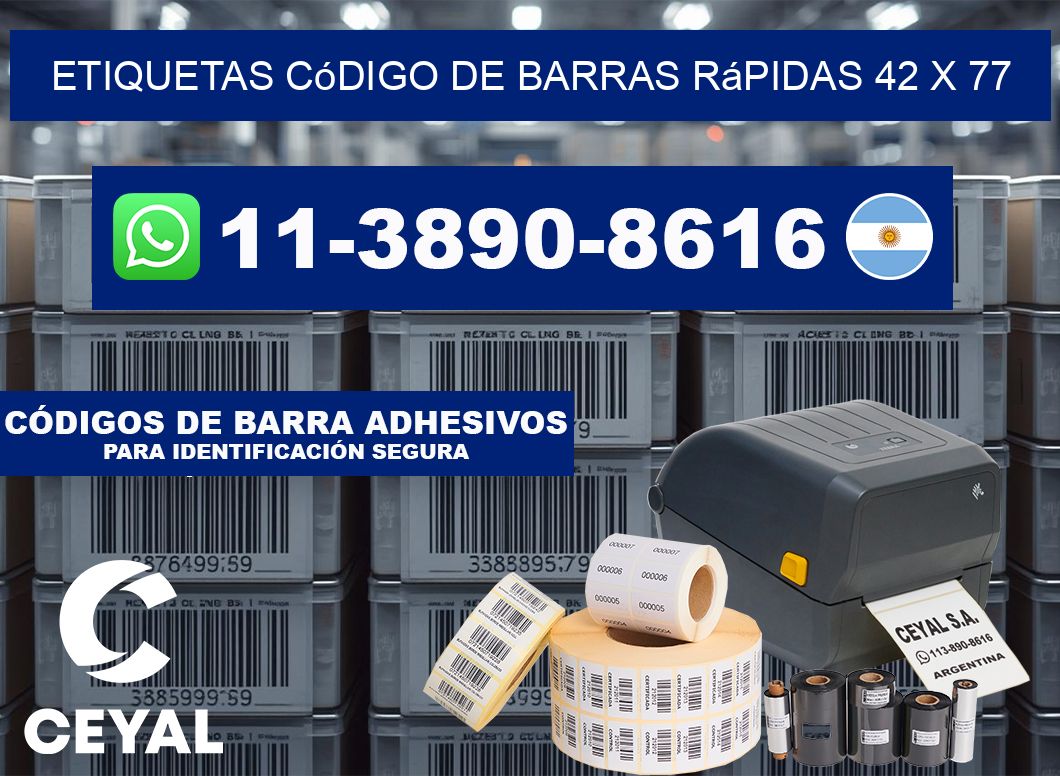 Etiquetas código de barras rápidas 42 x 77