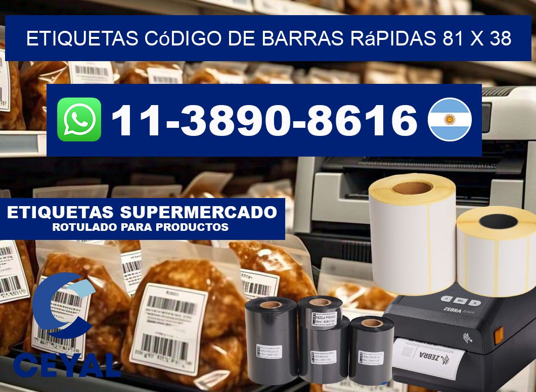 Etiquetas código de barras rápidas 81 x 38